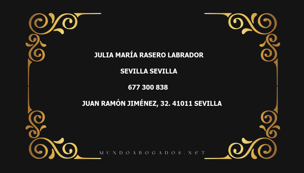 abogado Julia María Rasero Labrador en la localidad de Sevilla