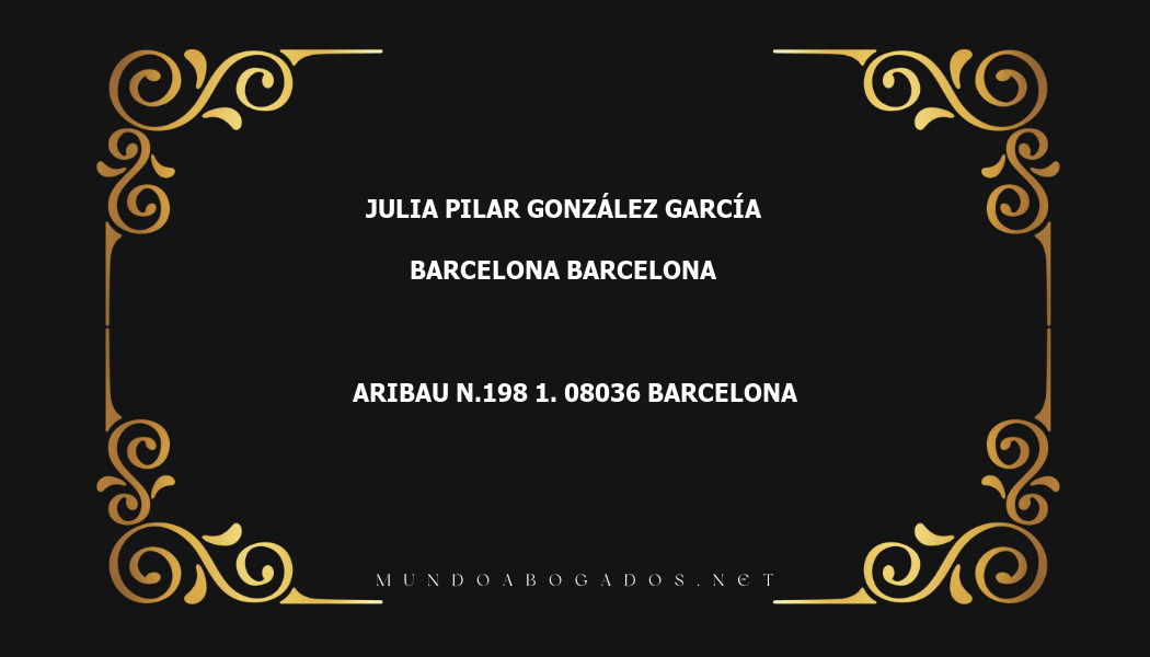 abogado Julia Pilar González García en la localidad de Barcelona