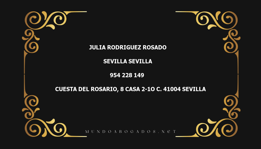 abogado Julia Rodriguez Rosado en la localidad de Sevilla