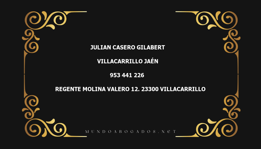 abogado Julian Casero Gilabert en la localidad de Villacarrillo