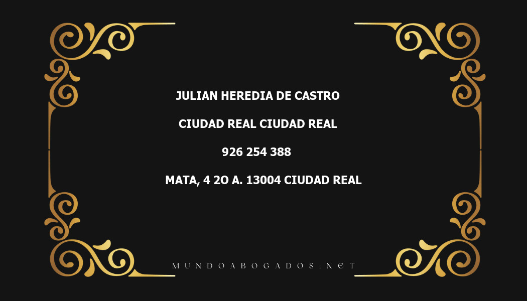 abogado Julian Heredia De Castro en la localidad de Ciudad Real