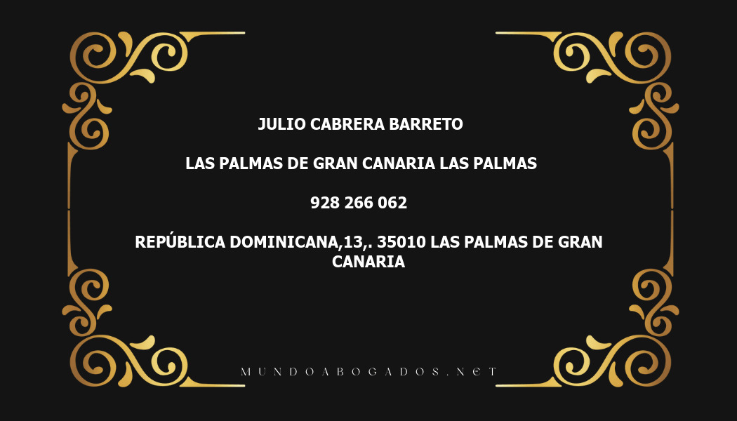 abogado Julio Cabrera Barreto en la localidad de Las Palmas de Gran Canaria