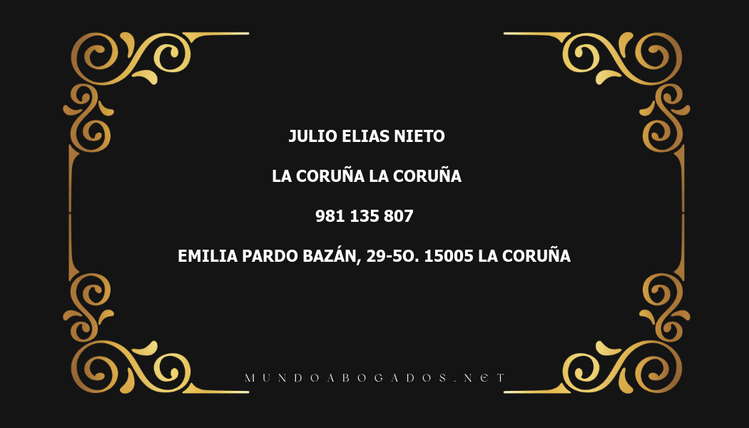 abogado Julio Elias Nieto en la localidad de La Coruña