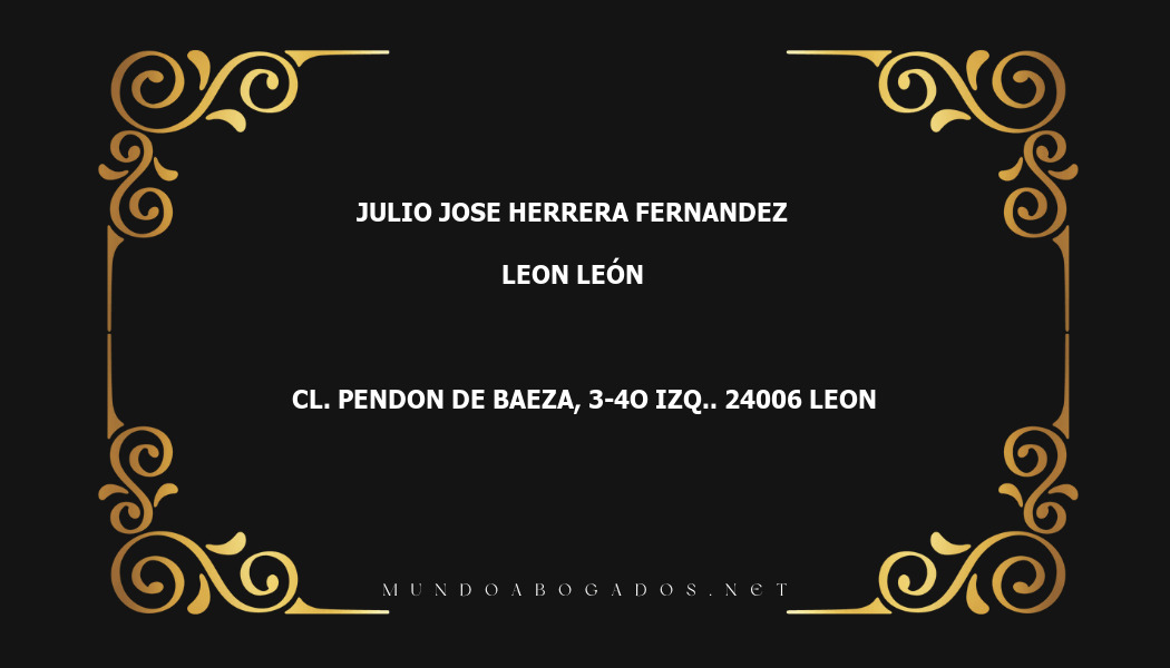 abogado Julio Jose Herrera Fernandez en la localidad de Leon