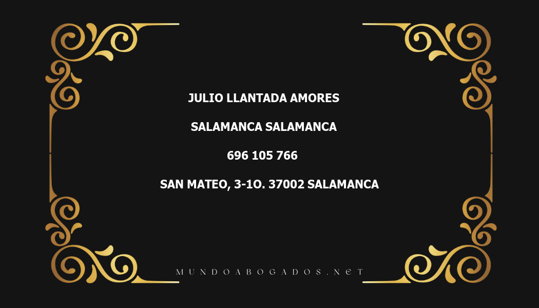 abogado Julio Llantada Amores en la localidad de Salamanca