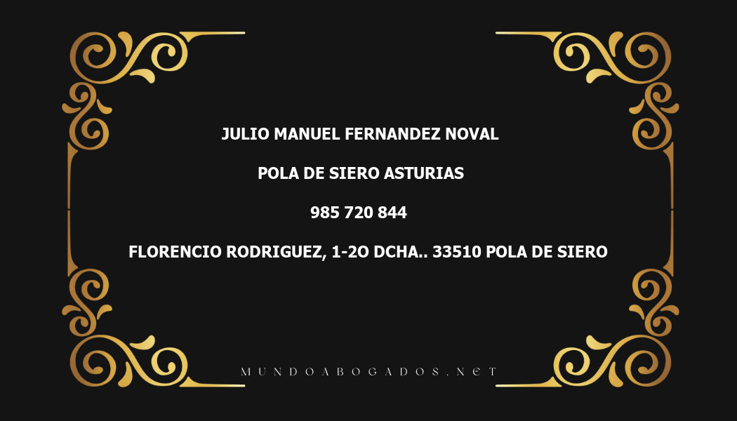 abogado Julio Manuel Fernandez Noval en la localidad de Pola de Siero