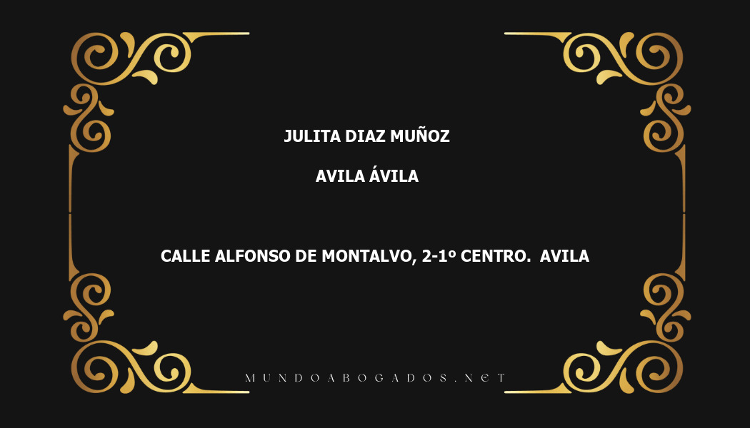 abogado Julita Diaz Muñoz en la localidad de Avila