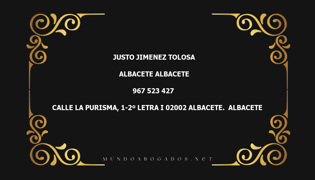 abogado Justo Jimenez Tolosa en la localidad de Albacete