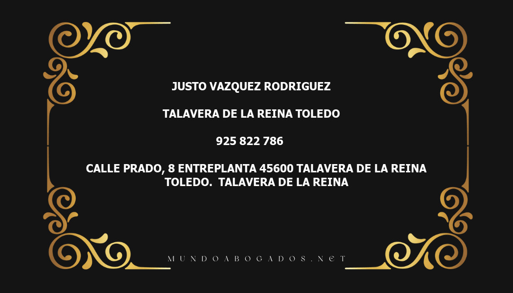 abogado Justo Vazquez Rodriguez en la localidad de Talavera de la Reina