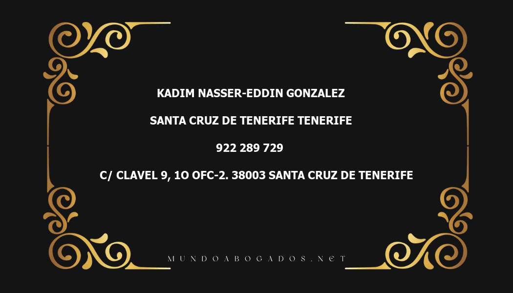 abogado Kadim Nasser-Eddin Gonzalez en la localidad de Santa Cruz de Tenerife