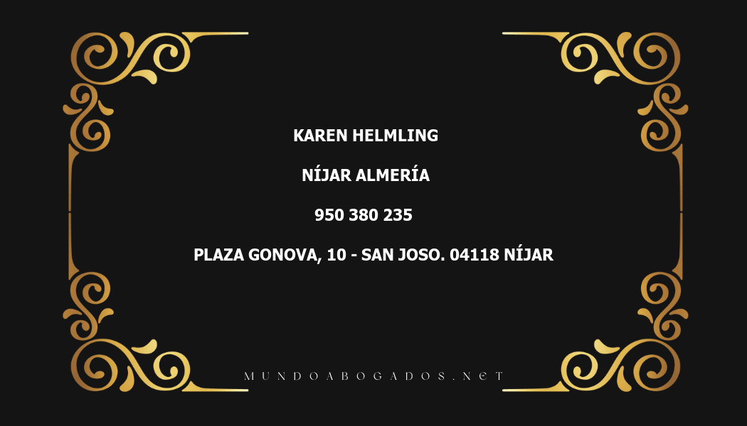 abogado Karen Helmling en la localidad de Níjar