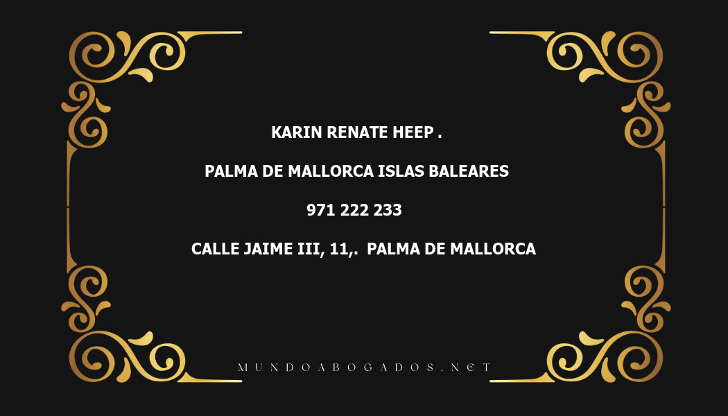 abogado Karin Renate Heep . en la localidad de Palma de Mallorca