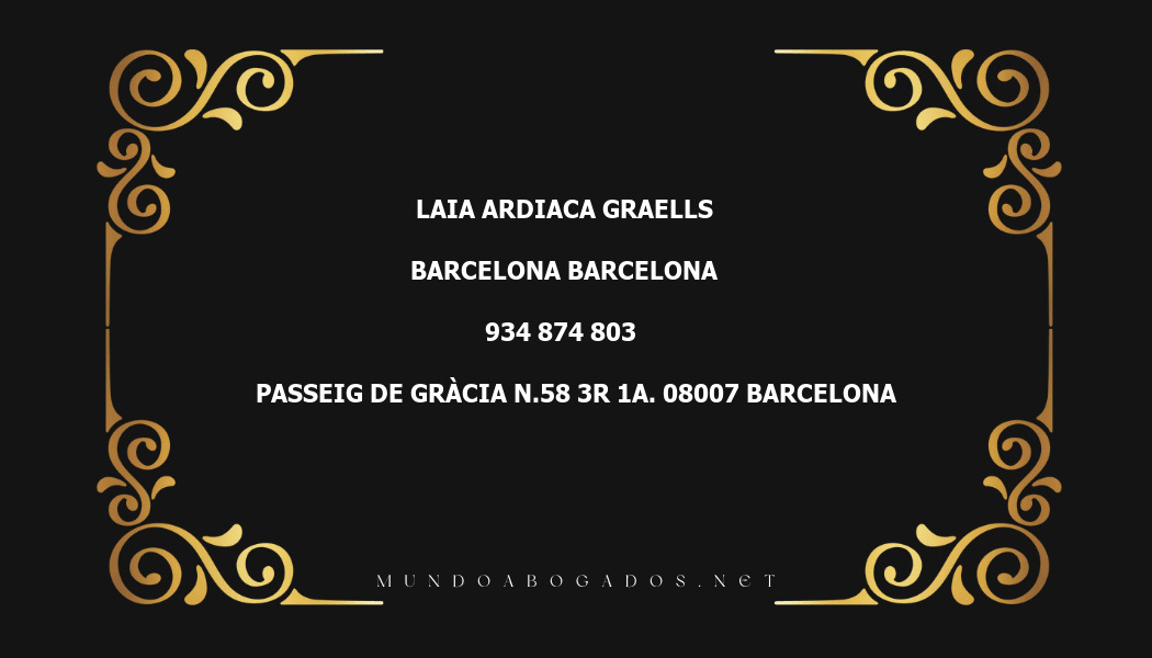 abogado Laia Ardiaca Graells en la localidad de Barcelona