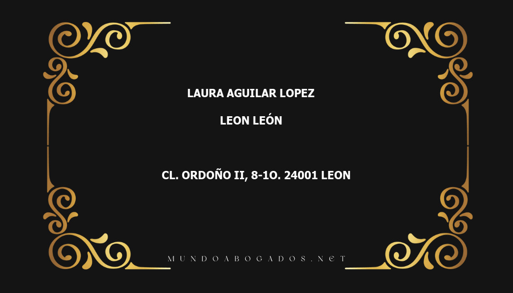 abogado Laura Aguilar Lopez en la localidad de Leon