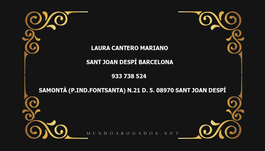 abogado Laura Cantero Mariano en la localidad de Sant Joan Despí