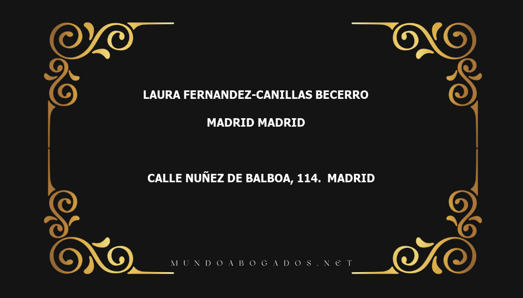 abogado Laura Fernandez-Canillas Becerro en la localidad de Madrid