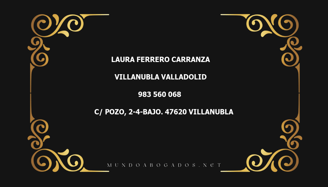 abogado Laura Ferrero Carranza en la localidad de Villanubla