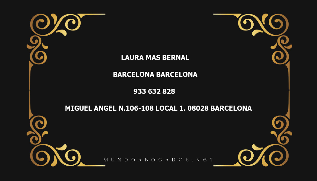 abogado Laura Mas Bernal en la localidad de Barcelona