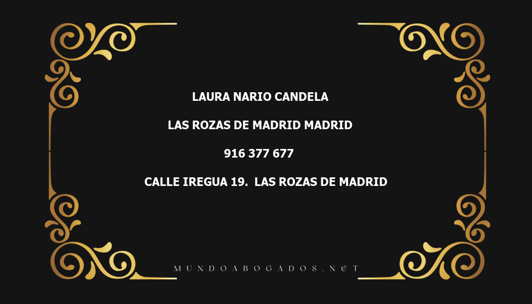 abogado Laura Nario Candela en la localidad de Las Rozas de Madrid