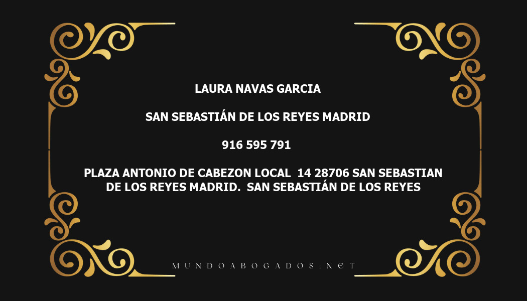 abogado Laura Navas Garcia en la localidad de San Sebastián de los Reyes