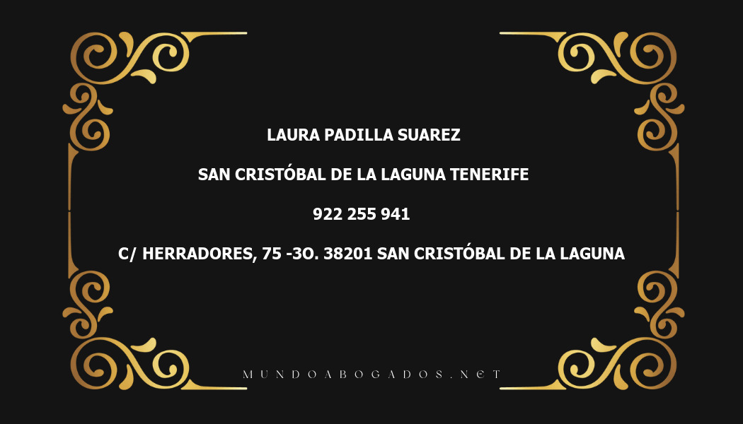 abogado Laura Padilla Suarez en la localidad de San Cristóbal de La Laguna