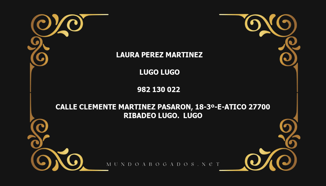 abogado Laura Perez Martinez en la localidad de Lugo