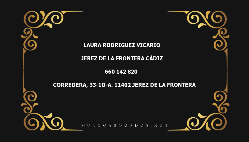 abogado Laura Rodriguez Vicario en la localidad de Jerez de la Frontera