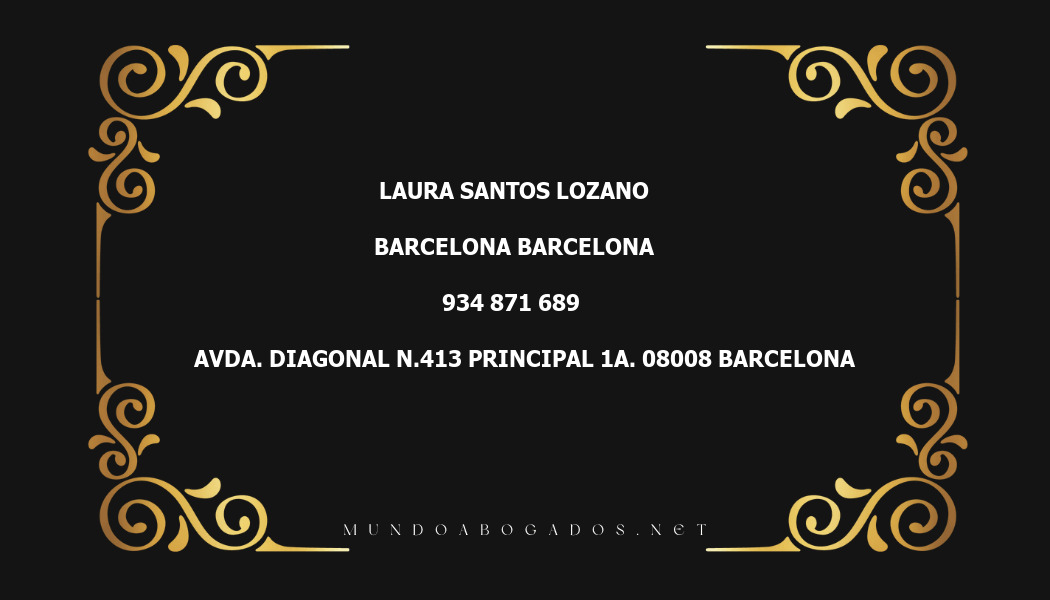 abogado Laura Santos Lozano en la localidad de Barcelona