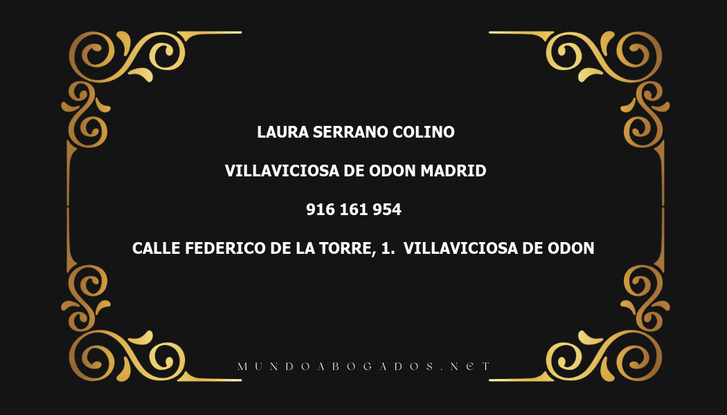 abogado Laura Serrano Colino en la localidad de Villaviciosa de Odon