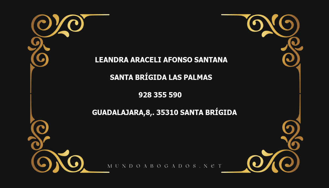 abogado Leandra Araceli Afonso Santana en la localidad de Santa Brígida