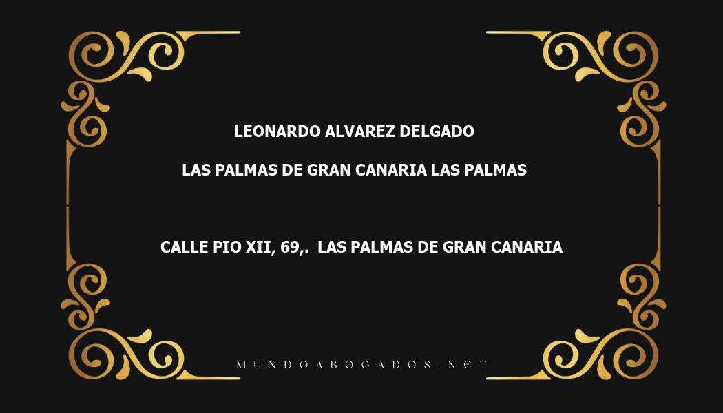 abogado Leonardo Alvarez Delgado en la localidad de Las Palmas de Gran Canaria