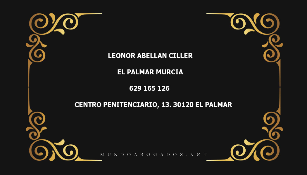 abogado Leonor Abellan Ciller en la localidad de El Palmar