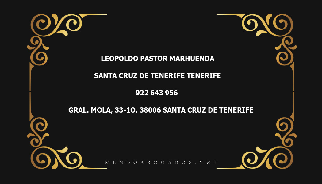 abogado Leopoldo Pastor Marhuenda en la localidad de Santa Cruz de Tenerife