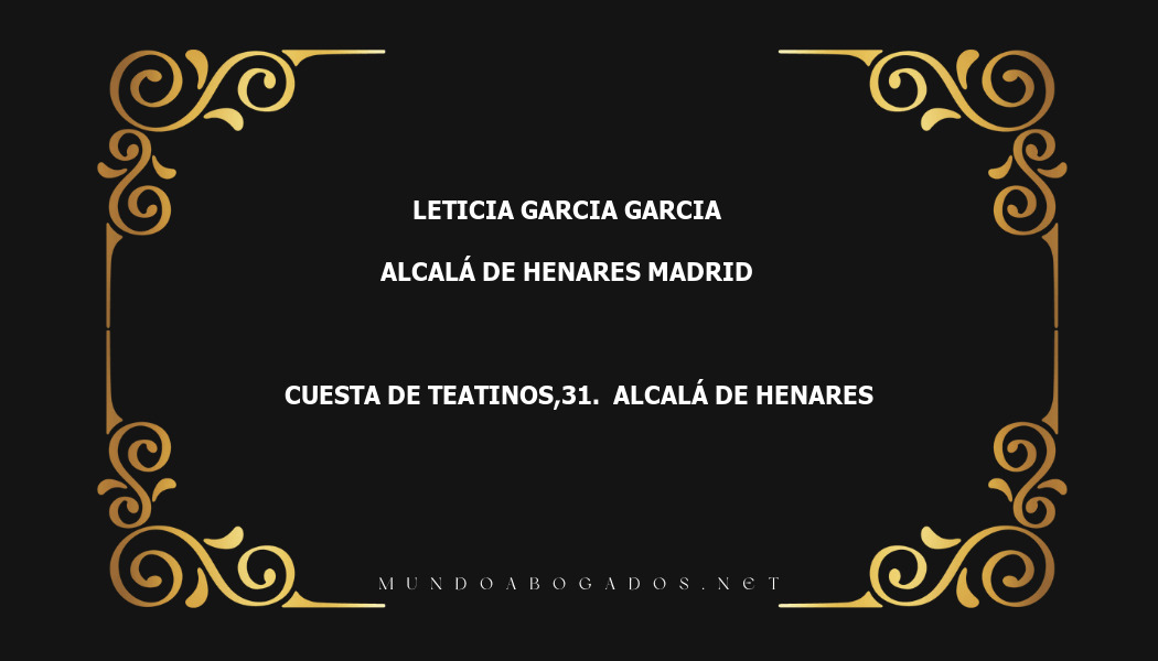 abogado Leticia Garcia Garcia en la localidad de Alcalá de Henares