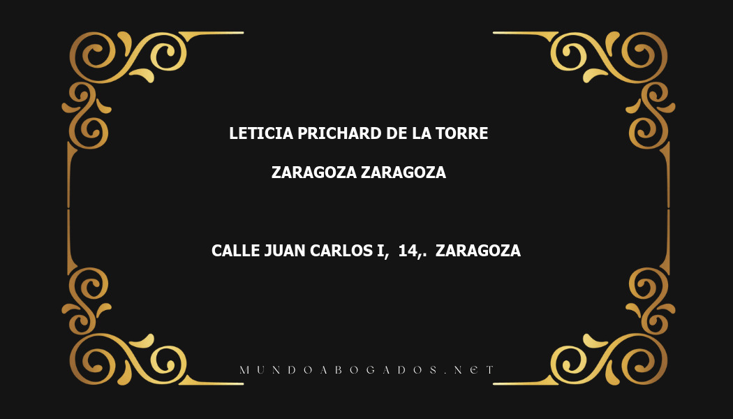 abogado Leticia Prichard De La Torre en la localidad de Zaragoza