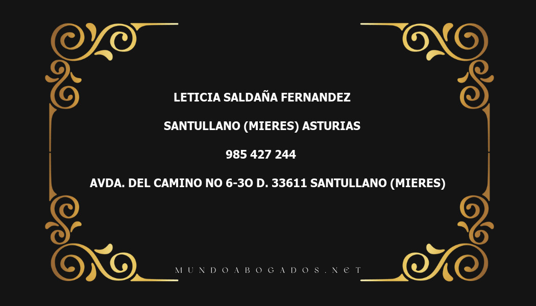 abogado Leticia Saldaña Fernandez en la localidad de Santullano (Mieres)