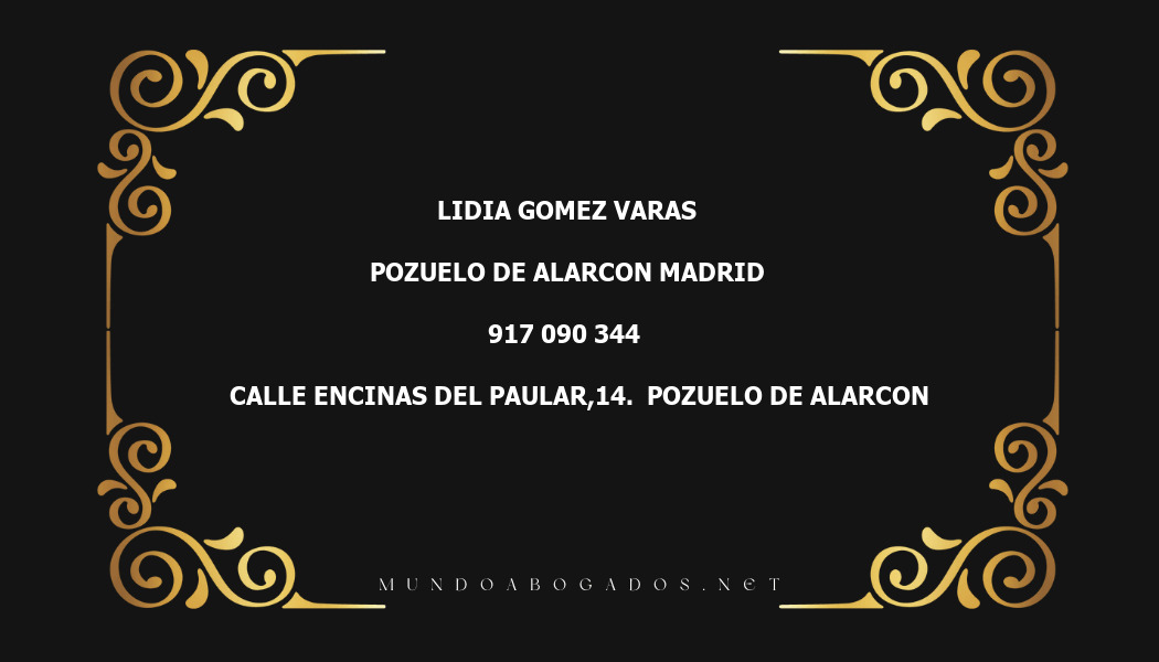 abogado Lidia Gomez Varas en la localidad de Pozuelo de Alarcon