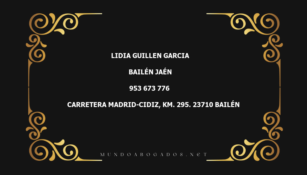 abogado Lidia Guillen Garcia en la localidad de Bailén