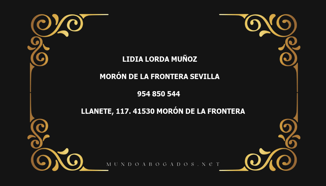 abogado Lidia Lorda Muñoz en la localidad de Morón de la Frontera