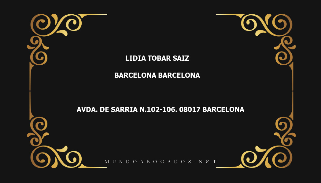 abogado Lidia Tobar Saiz en la localidad de Barcelona