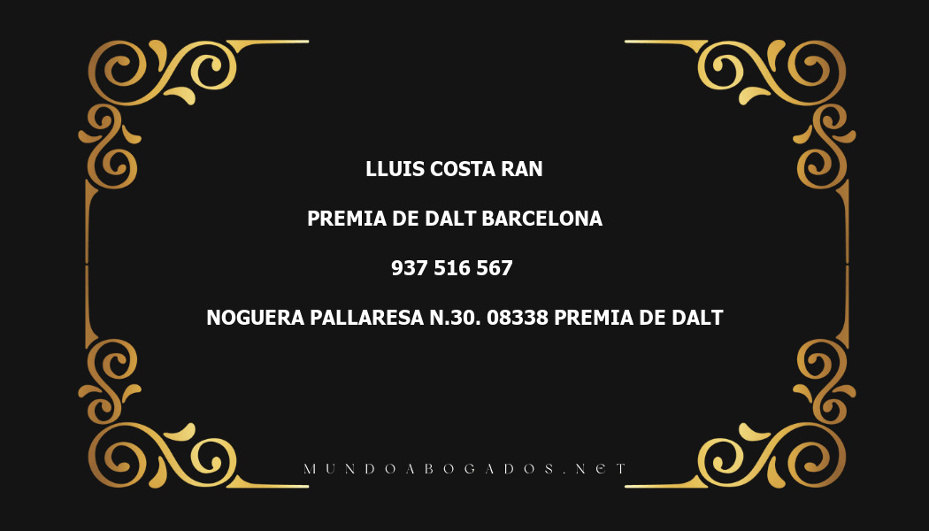 abogado Lluis Costa Ran en la localidad de Premia de Dalt