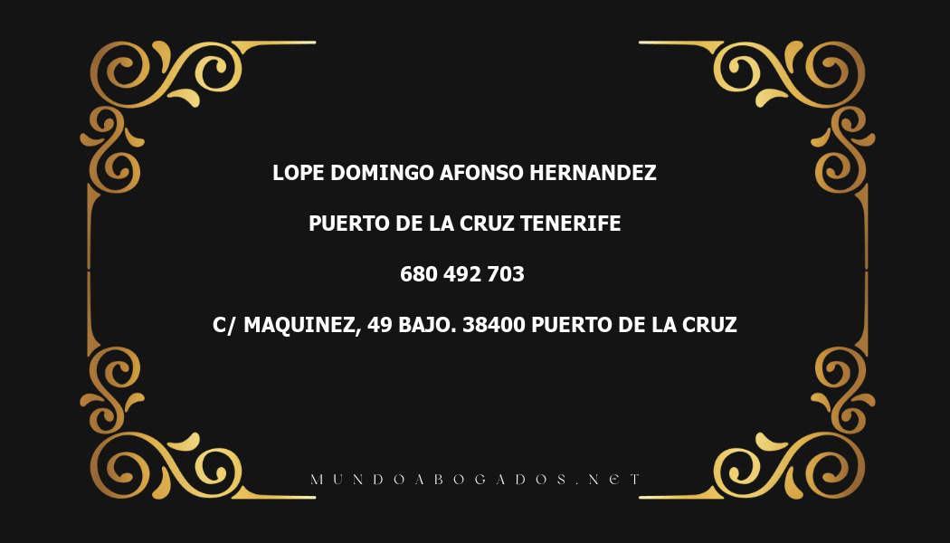 abogado Lope Domingo Afonso Hernandez en la localidad de Puerto de la Cruz