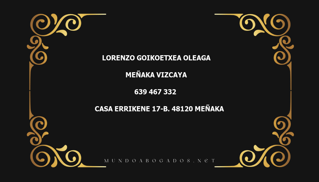 abogado Lorenzo Goikoetxea Oleaga en la localidad de Meñaka