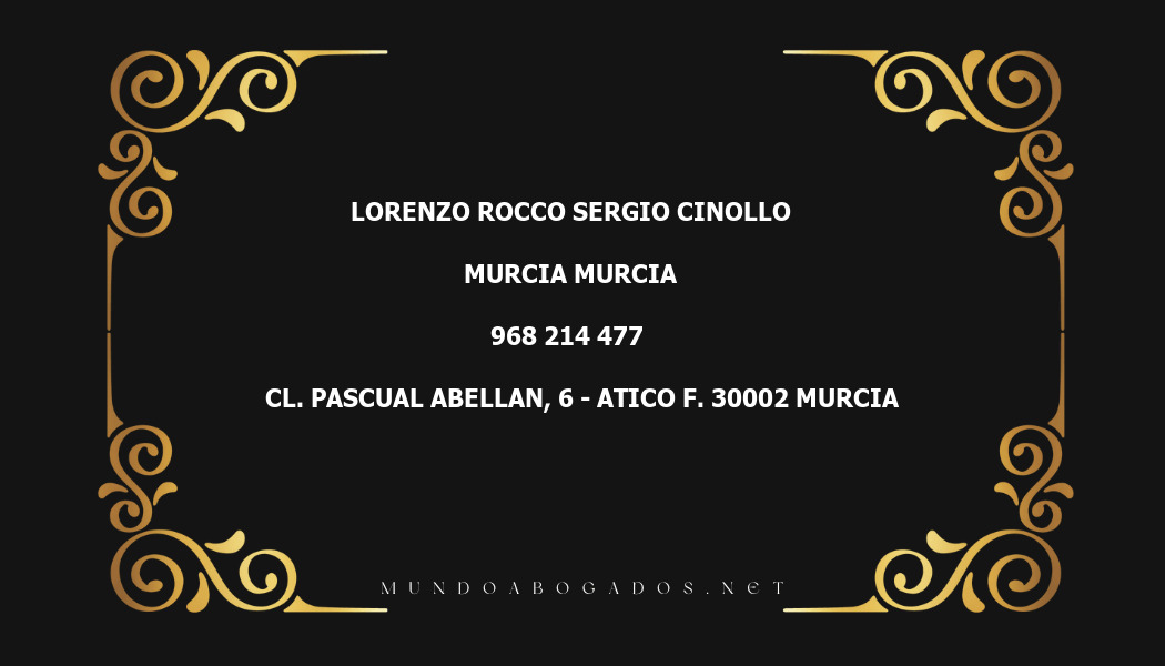 abogado Lorenzo Rocco Sergio Cinollo en la localidad de Murcia