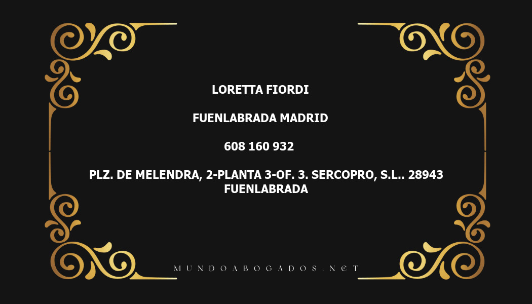 abogado Loretta Fiordi en la localidad de Fuenlabrada