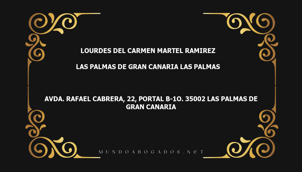 abogado Lourdes Del Carmen Martel Ramirez en la localidad de Las Palmas de Gran Canaria