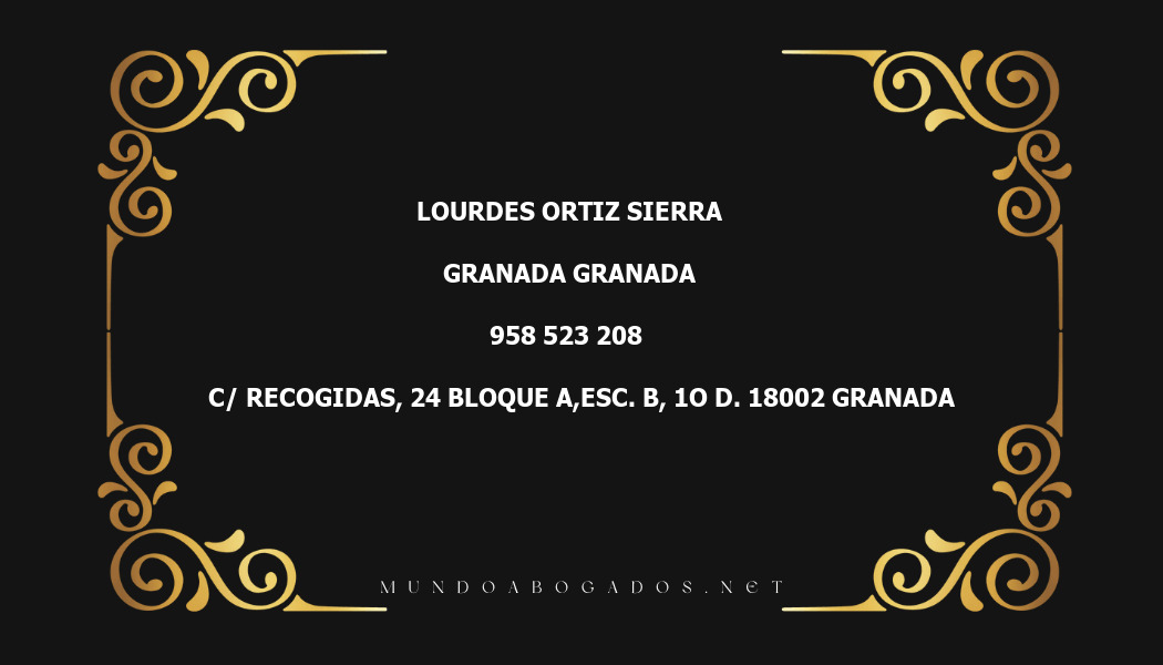 abogado Lourdes Ortiz Sierra en la localidad de Granada