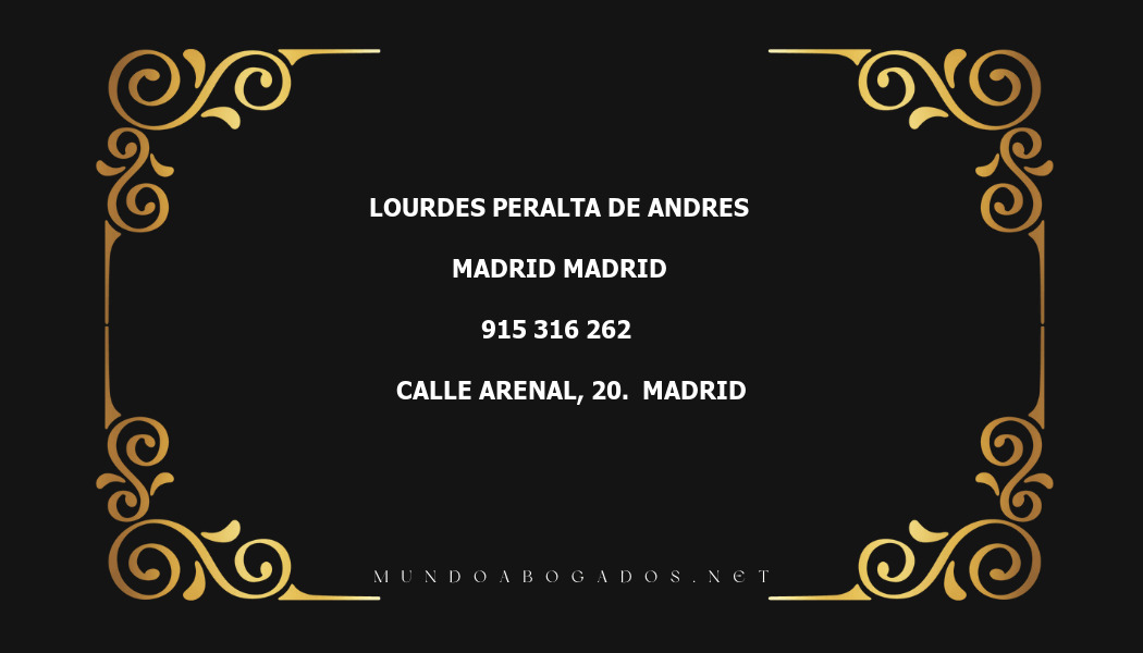 abogado Lourdes Peralta De Andres en la localidad de Madrid