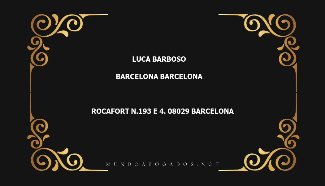 abogado Luca Barboso en la localidad de Barcelona