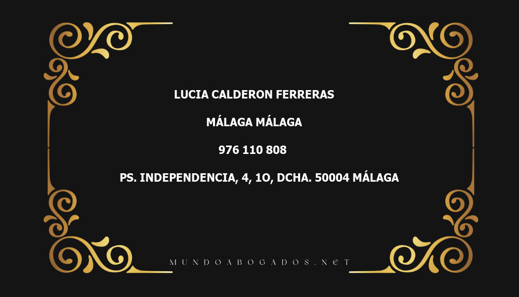 abogado Lucia Calderon Ferreras en la localidad de Málaga